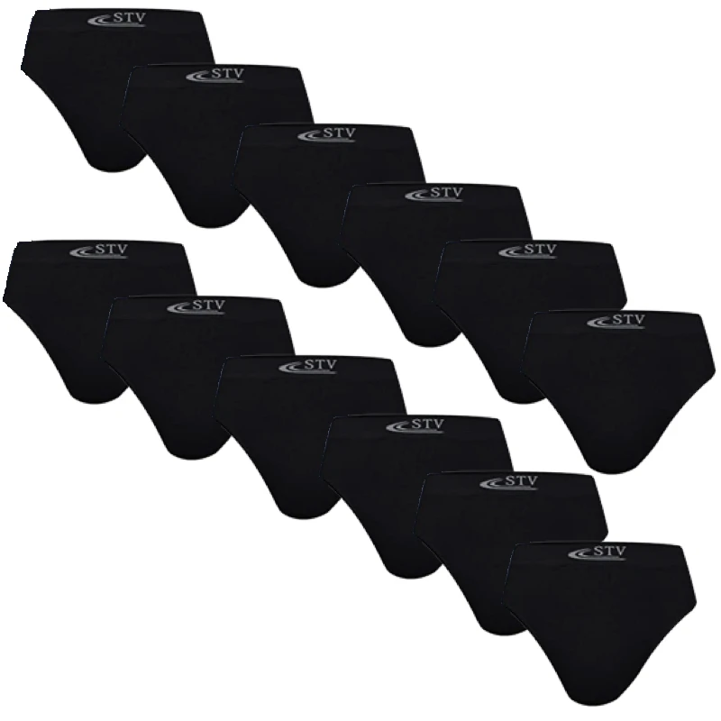 Calzoncillos Slip Licra Negros Sin Costura Tallas M-XXXL (12 Unidades)super ajustables
