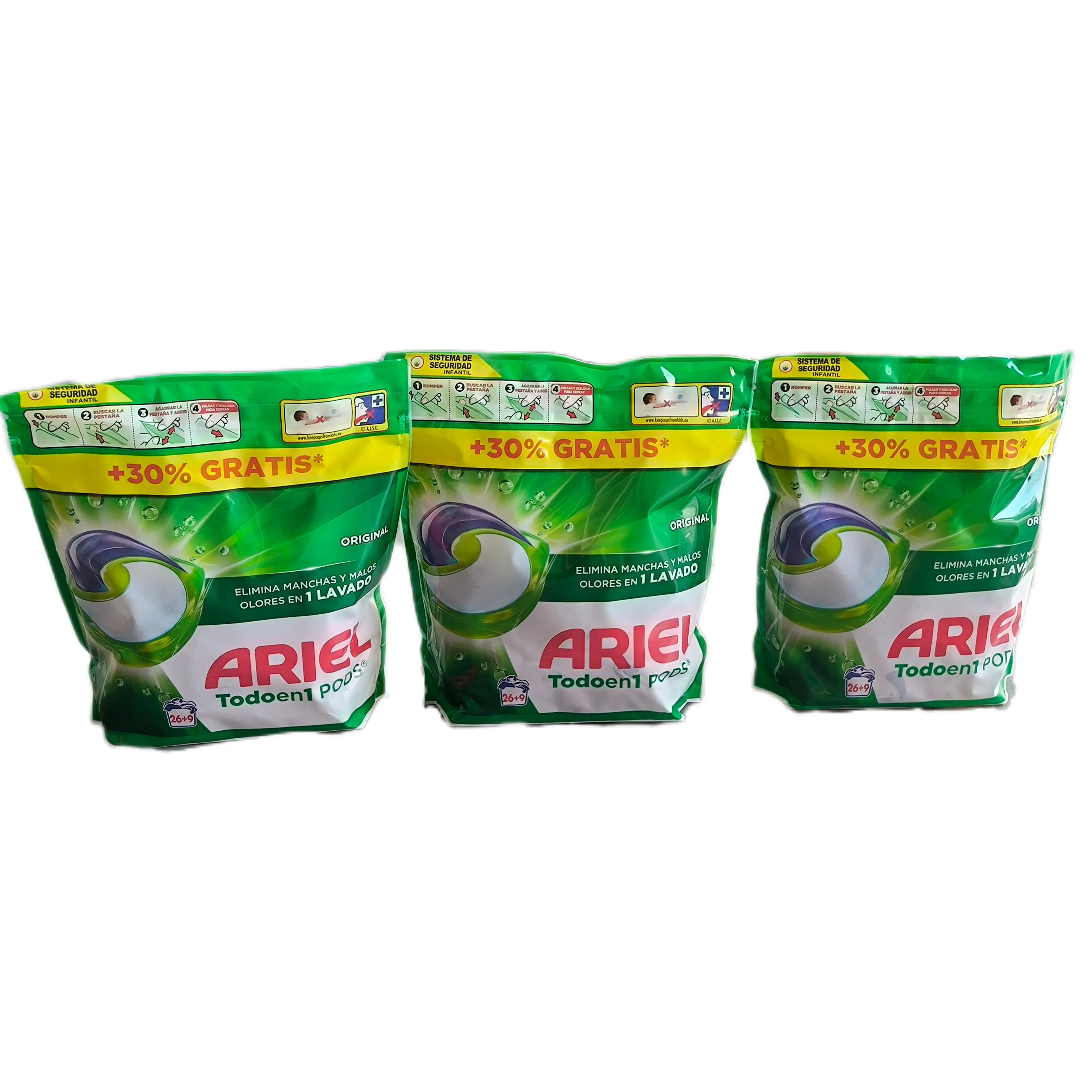 Ariel Pods Todo en 1, Cápsulas de Detergente Líquido para Lavadora, 105 Lavados, Elimina Manchas y Malos Olores, Sin Blanqueador ni Fosfatos