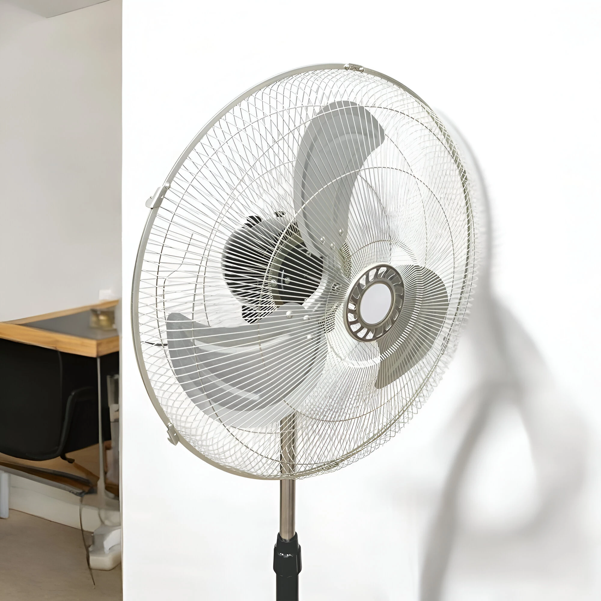 3 in 1 fan table and wall lamp with 3 adjustable speeds maple and abs construction