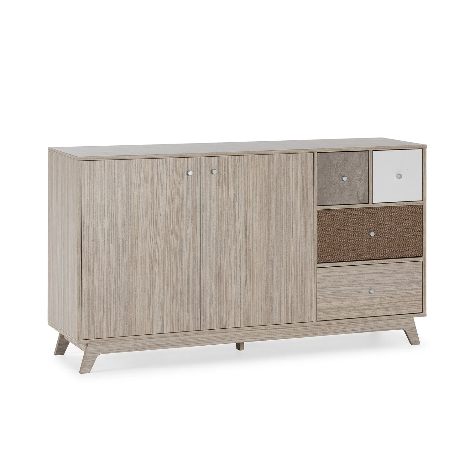 VS Sale-Stock sideboard Maia 2 doors 4 drawers Multicolor Nordic Scandinavian design