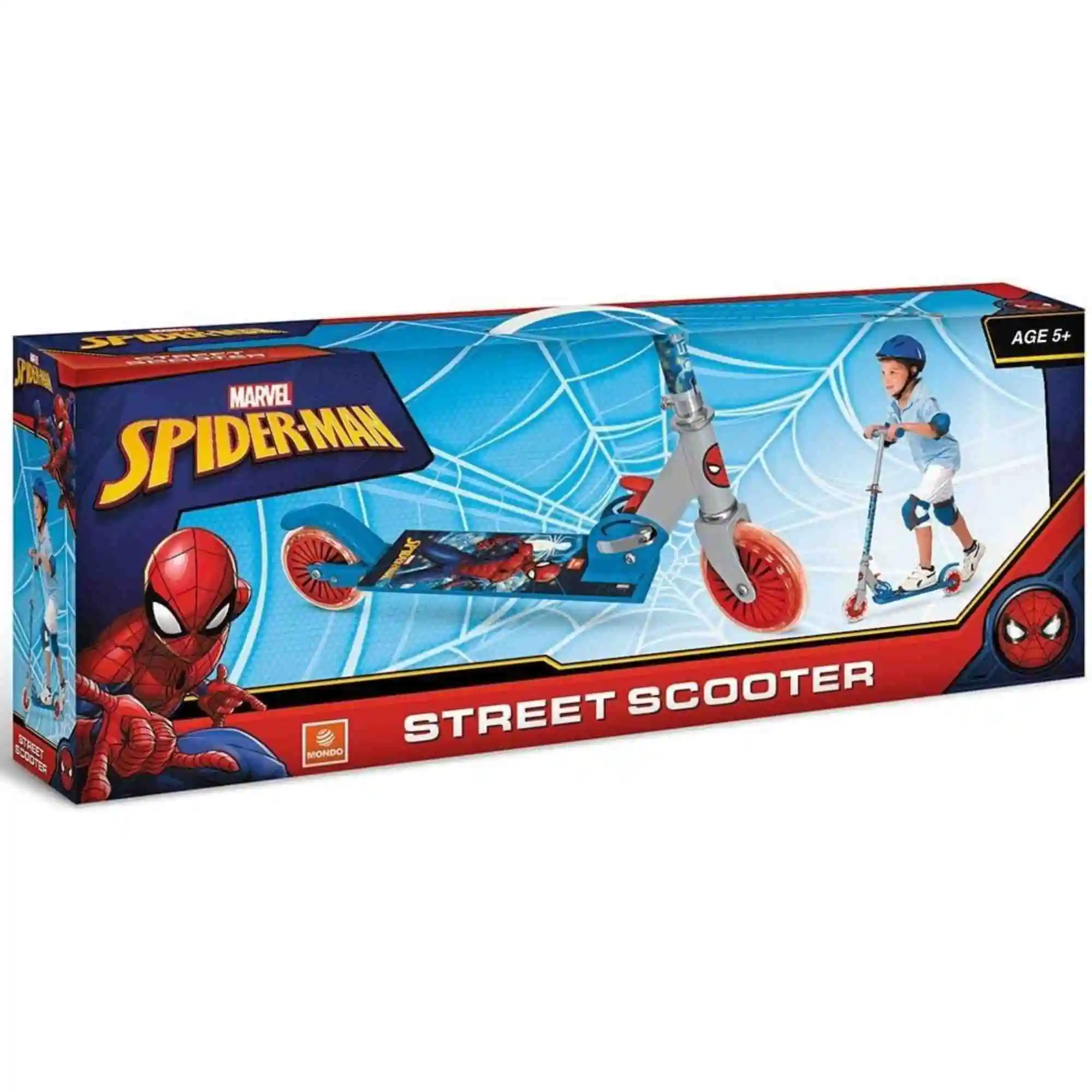 Mondo Patinete Spiderman Mondo 28687 Aluminio Plegable - Manillar Ajustable + Freno