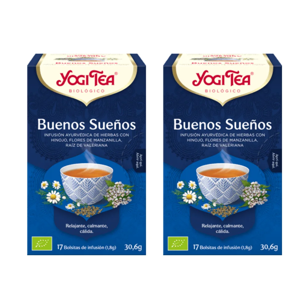 Té Buenos Sueños  Packs 2  Yoga fácil para un sueño reparador  17 bolsitas de infusión  YogiTea