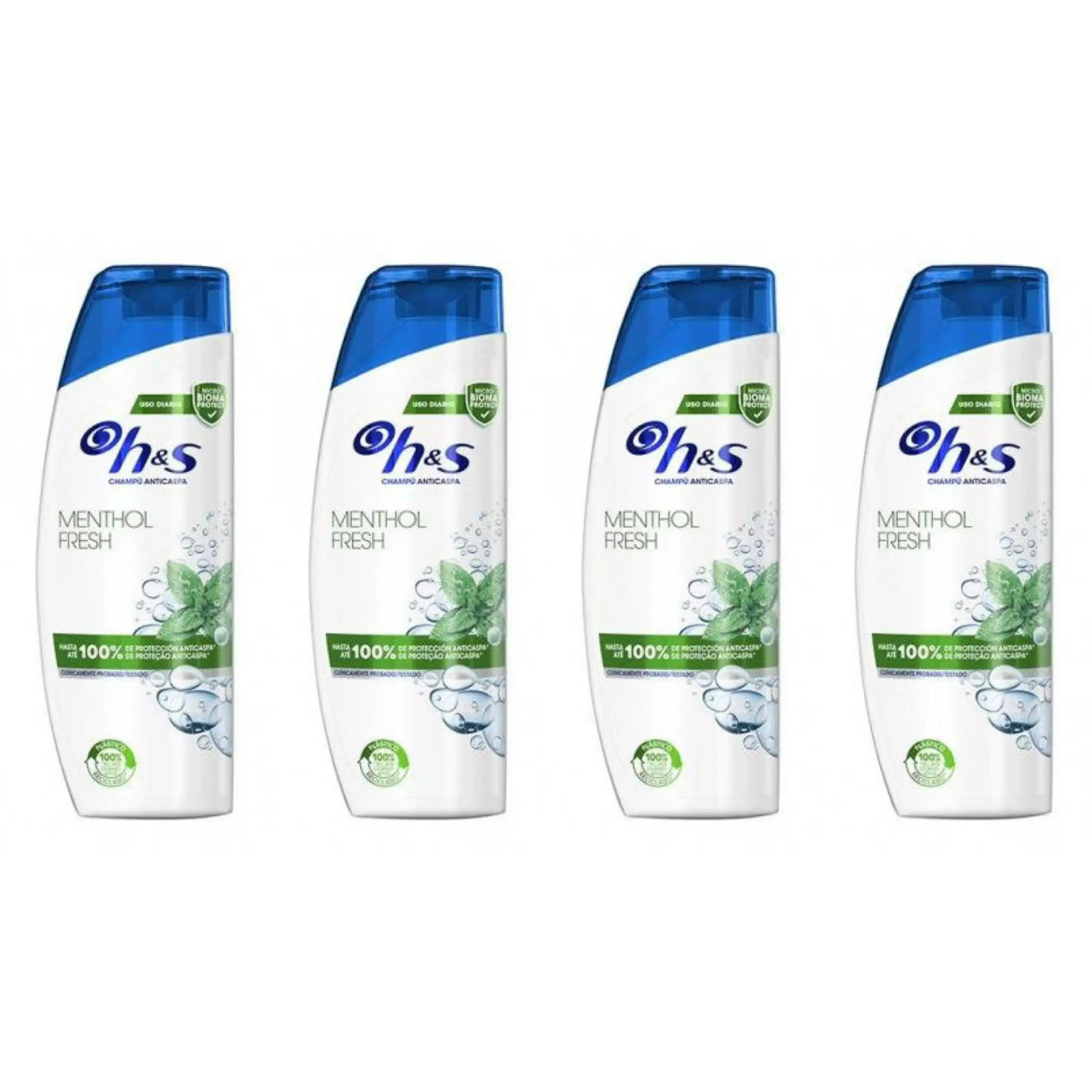 H&S Champú Anticaspa Menthol Fresh  4x330ml total1320ml