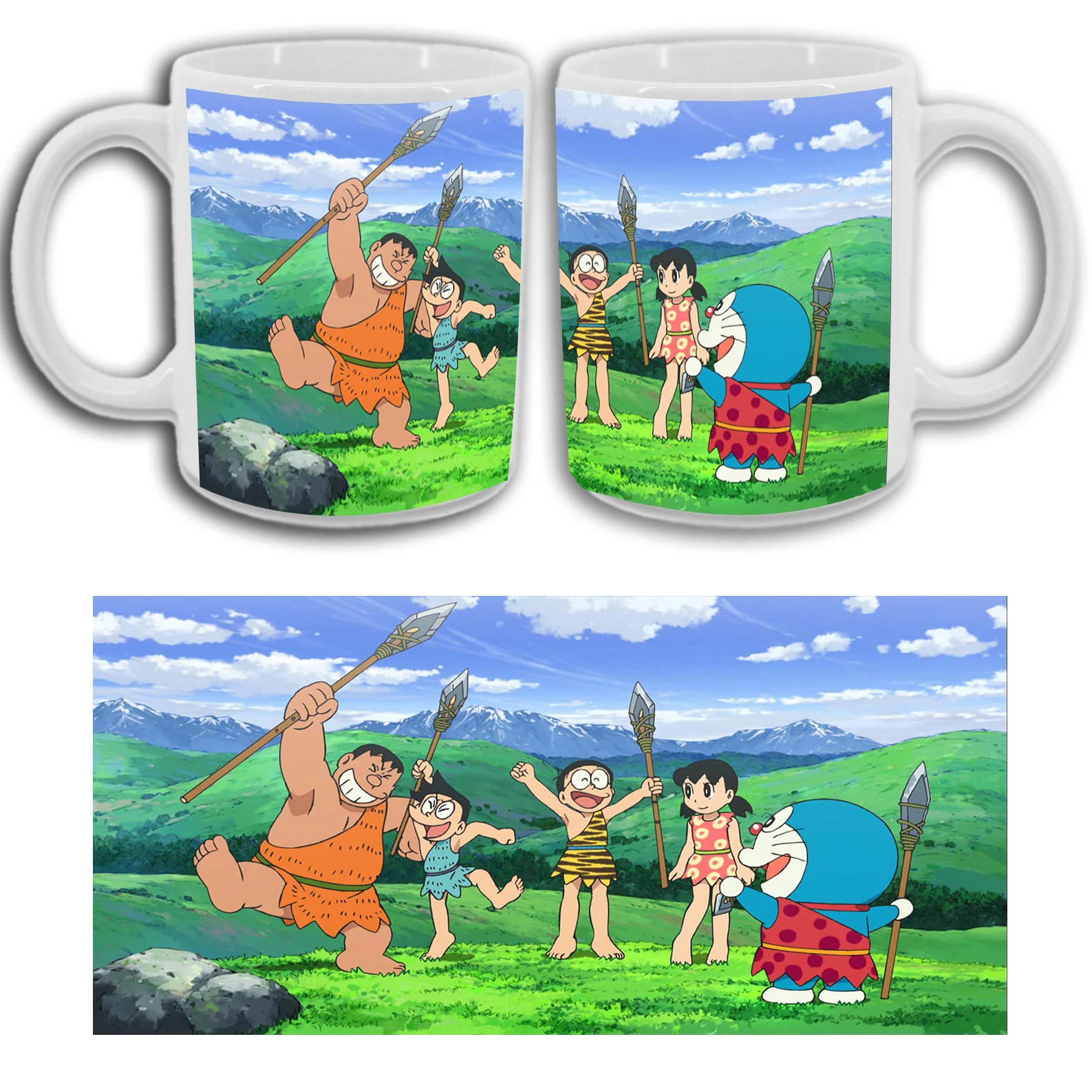 Doraemon Cup. Nobita. Shizuka. Takeshi. Suneo