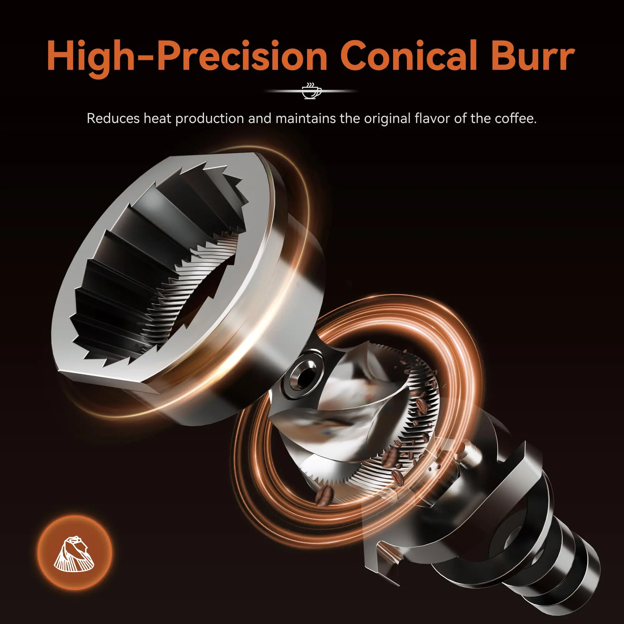 HiBrew G3A Coffee Grinder, 51 58 mm Filter Holder, 31 Precision Adjustment Levels, Electric Coffee Grinder for Turkish Coffee Makers/espresso/moka/Drip/French Press