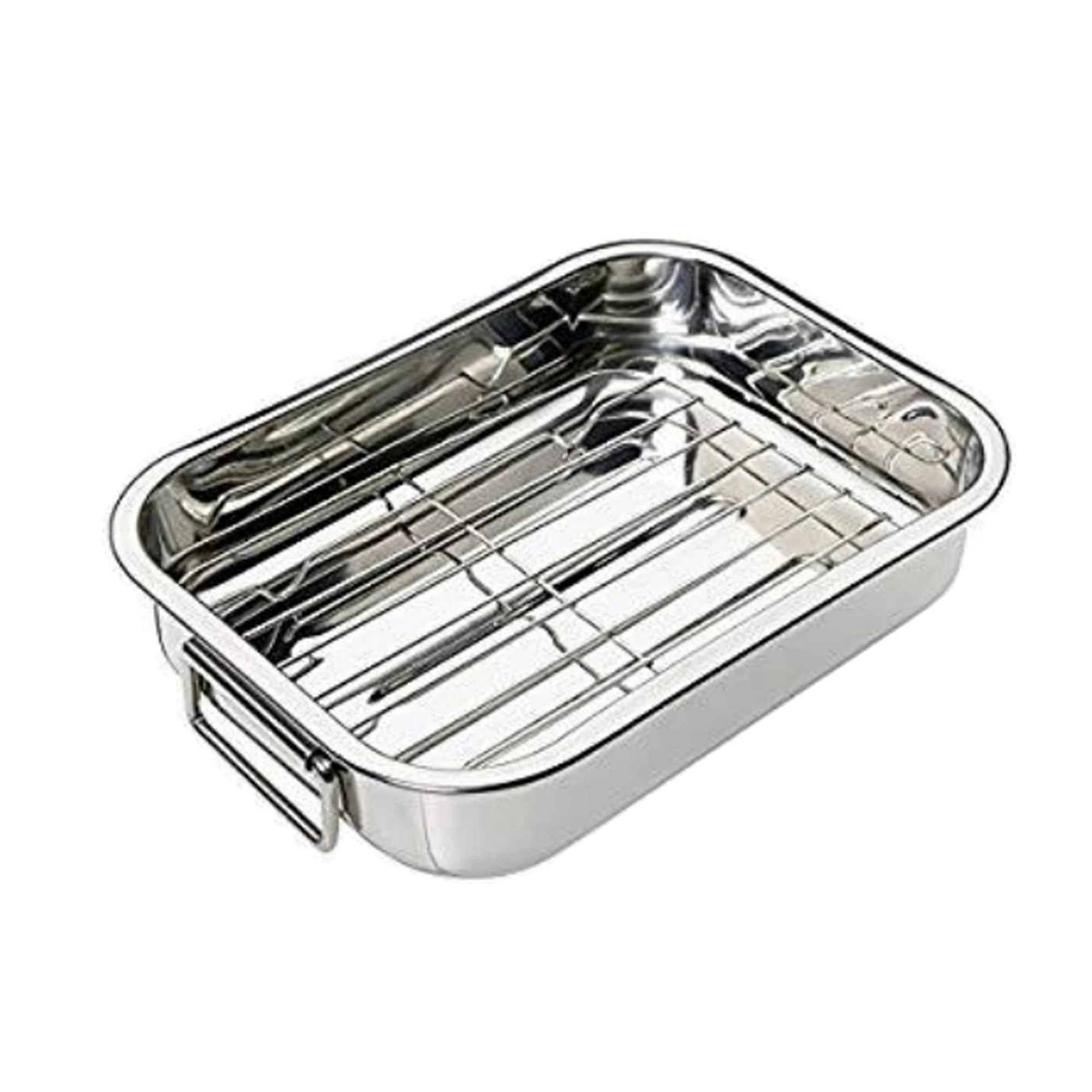 UD - Bandejas Rectangulares con Grill de Acero Inoxidable para Horno – Antiadherentes, Saludables y No Tóxicas