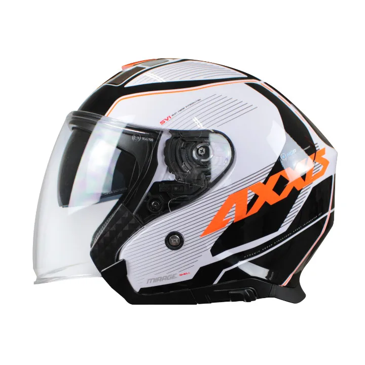 JET Helmet for motorcycle AXXIS MIRAGE SV VILLAGE adult white/black/Orange