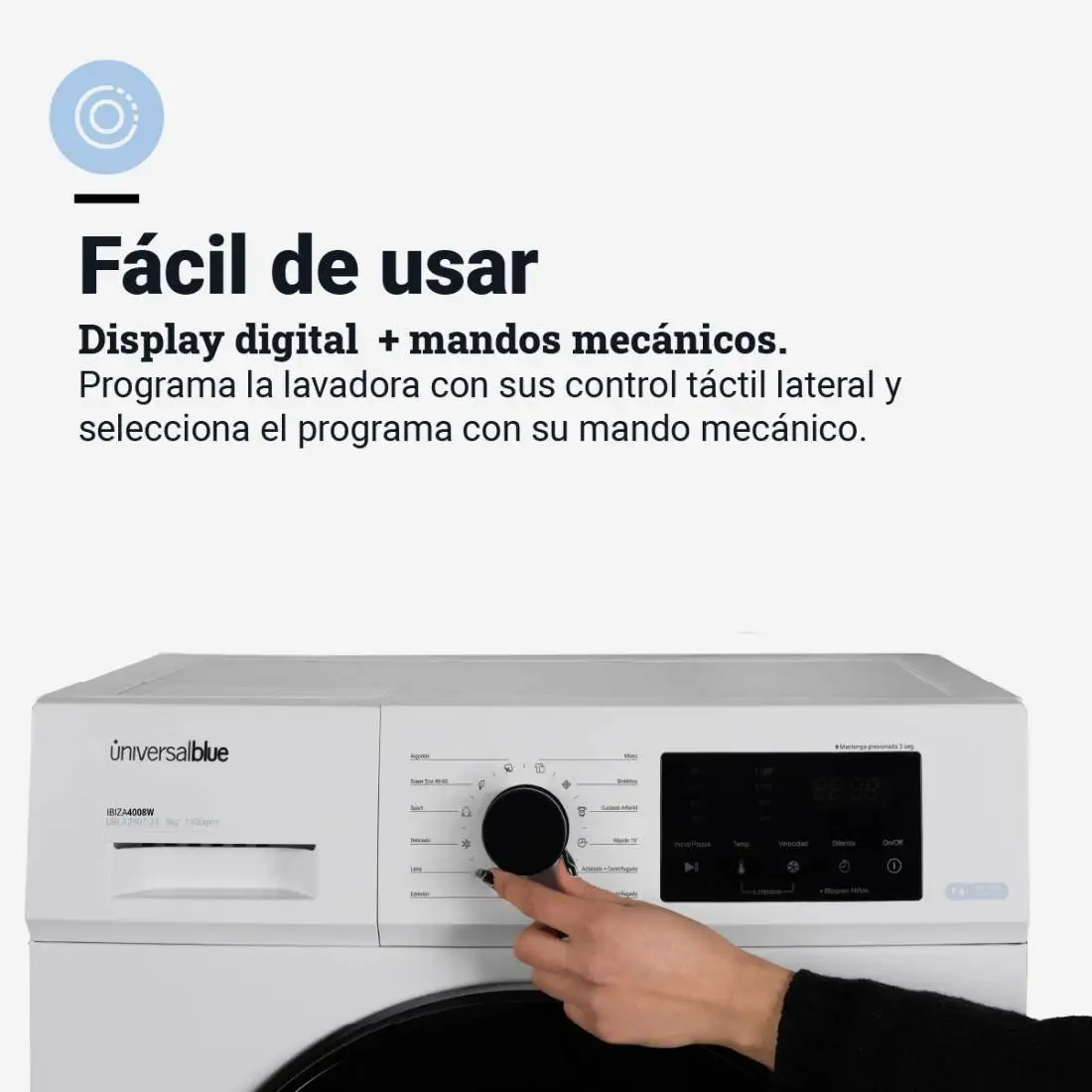 Universalblue 4008w ibiza washing machine 8 kg front load white digital display energy saving