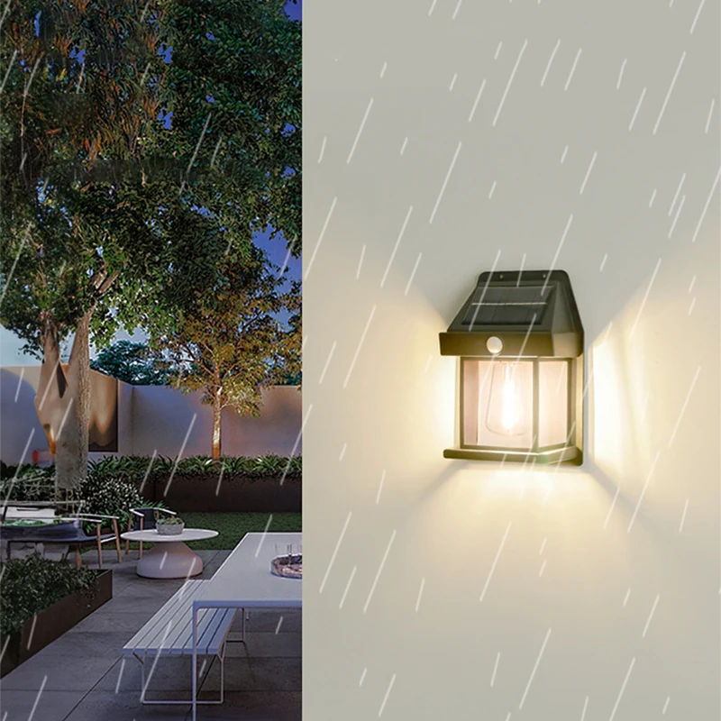 Porcheddu 2pcs outdoor solar light garden body induction wall lamp for home villa balcony decorative ip65 waterproof