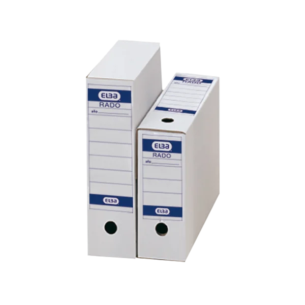 Elba caja de archivo definitivo folio - resistente y duradera - tamaño folio - ideal para organizar documentos - color blanco y azul