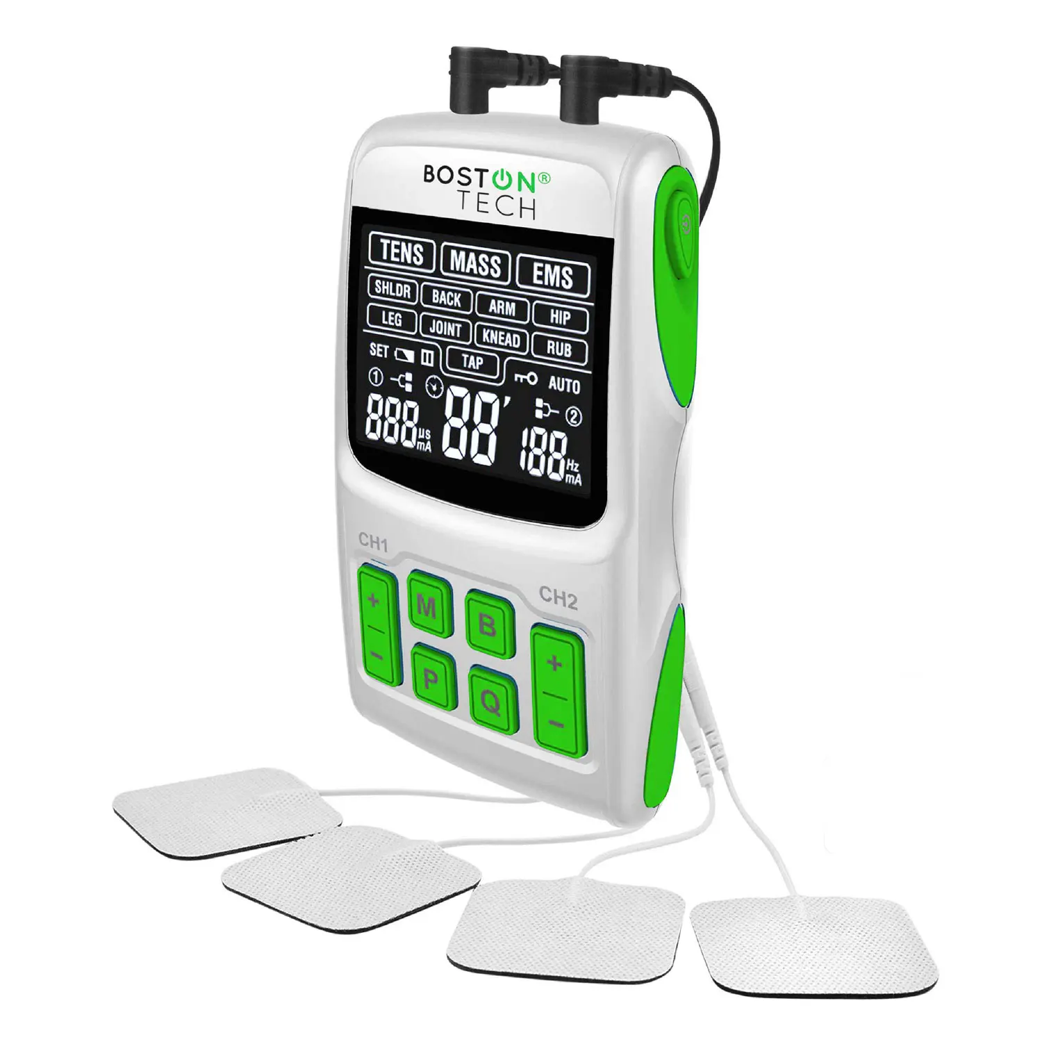 Boston Tech electrostimulator Digital EMS / TENS 3 in 1 | Massage pain relief workout