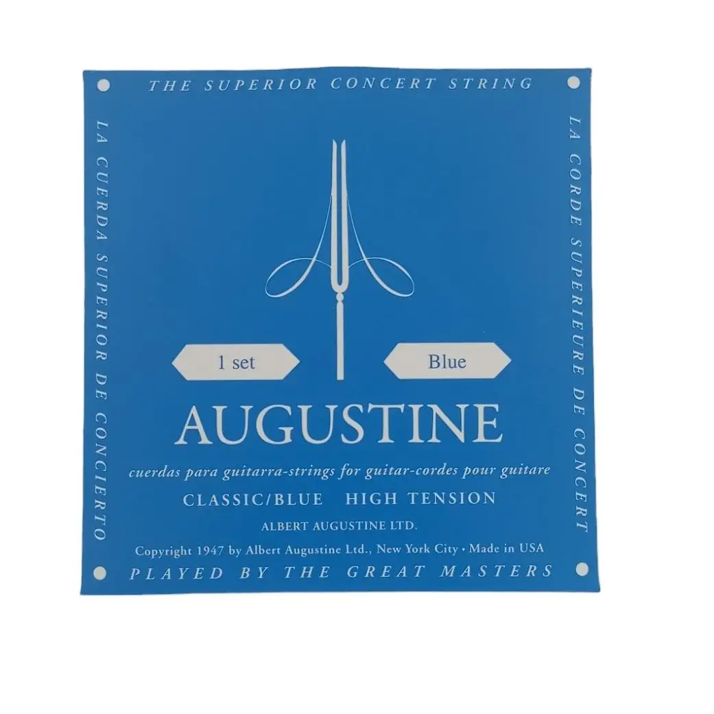 Juego de cuerdas para guitarra clasica/española Augustine etiqueta azul.