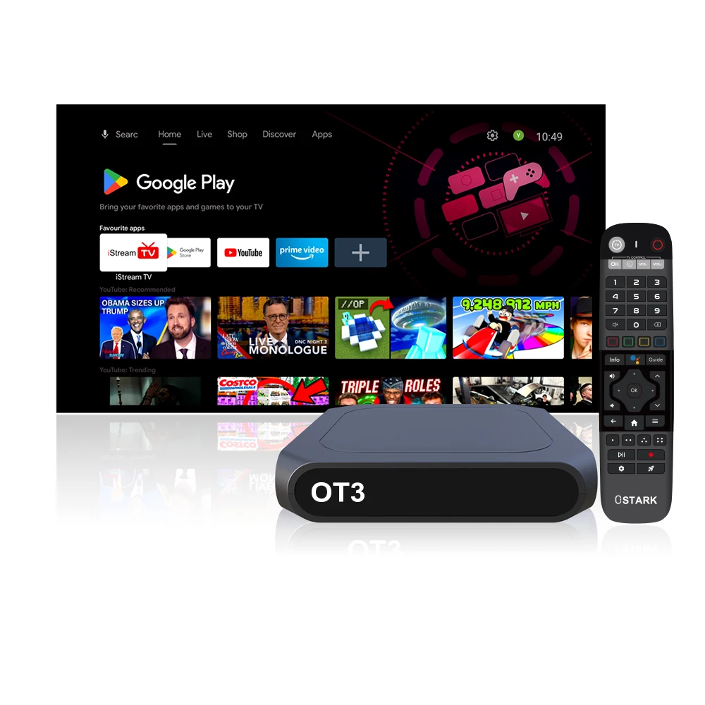 Ostark Caja Android TV NEW OT3 con Procesador Quad Core y 2GB+32GB - Decodificación 6K Ultra HD, WiFi 6 y Android 12 para Streaming en Alta Definición