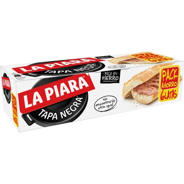 LA PIARA Tapa Negra paté de hígado de cerdo 2 pack de 6 lata 75 g,total 12 lata