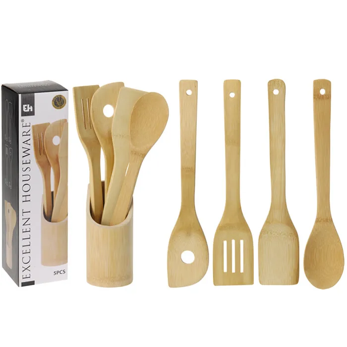 JUEGO PALETAS COCINA BAMBU 5 PIEZAS EXCELLENT