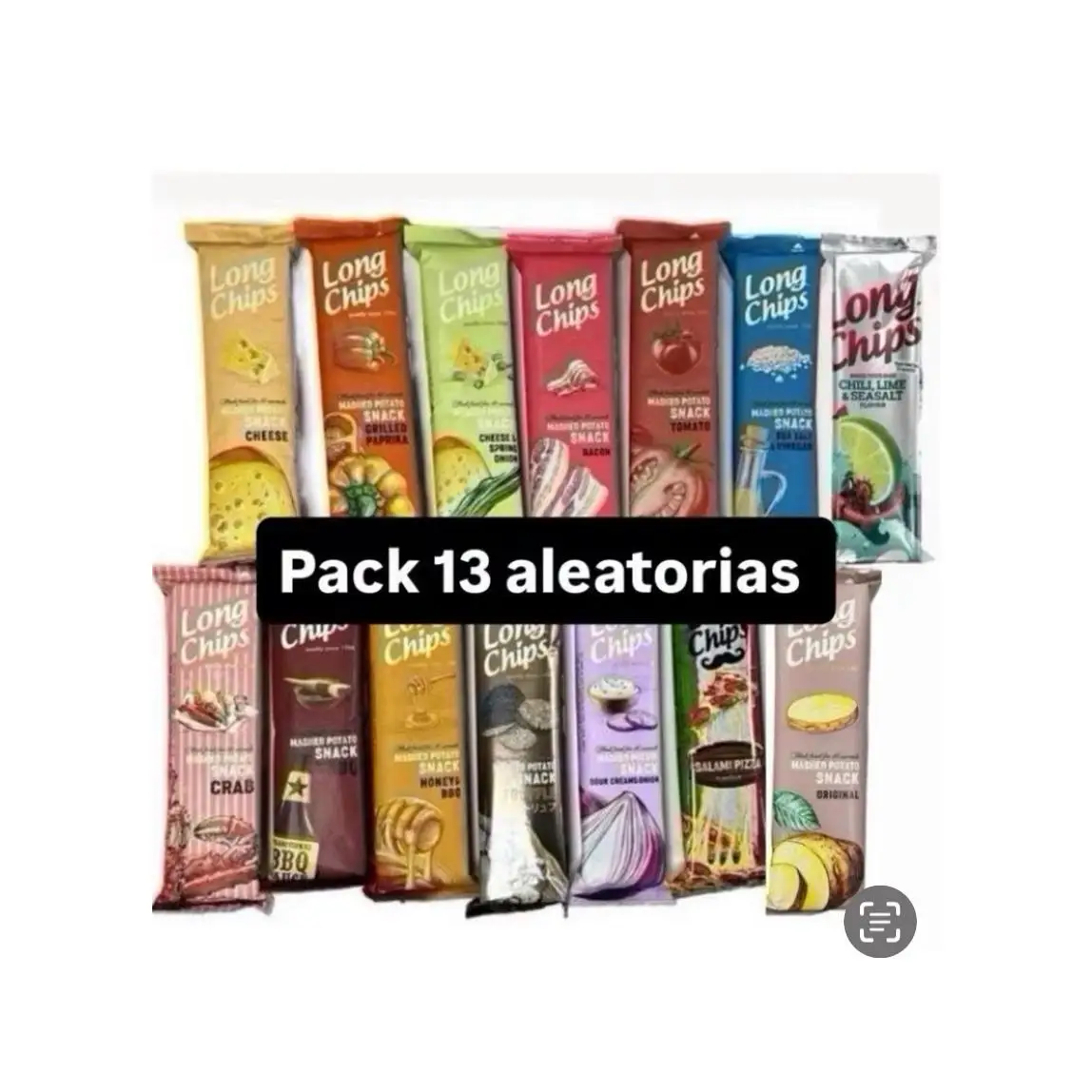 Pack Aleatorio Surtido 13 Long Chips. Aperitivo de patata. Multitud de sabores