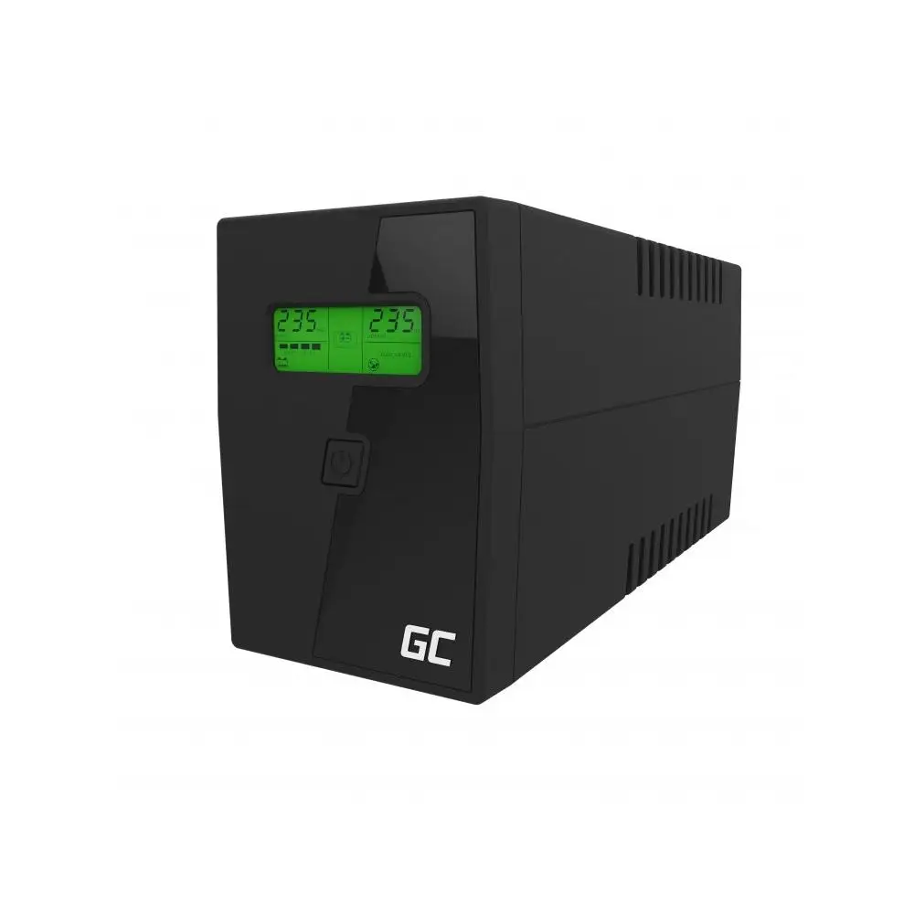 Green Cell® SAI Sistema de Alimentación Ininterrumpida UPS Potencia 600VA (360W) 230V Fuente de Alimentación Continua Line Interactive Senoidal AVR USB/RJ11 2X Schuko Tomas con Pantalla LCD -