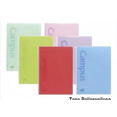 ORIGINAL CAMPUS spiral pad A4 size Polypropylene lid 80 sheets. 90 G ring notebook grid 5 MM/4 MM grid/3 MM grid/double stripe 3,5 MM/double stripe 2,5 MM/HORIZONTAL/plain 6 pieces PACK high quality to last the whole course