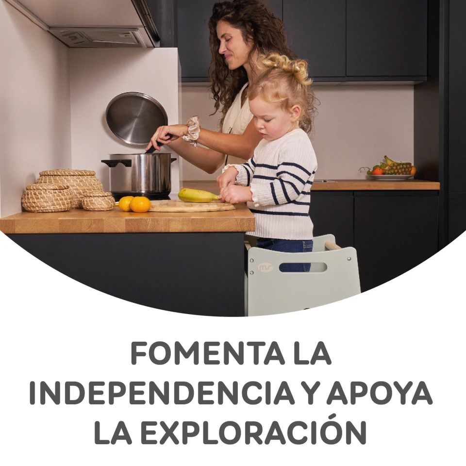 Ms - learn up children's montessori wooden learning tower -convertible into children's desk and stool -solid wood kitchen helper tower with safety bar - foldable (wood)