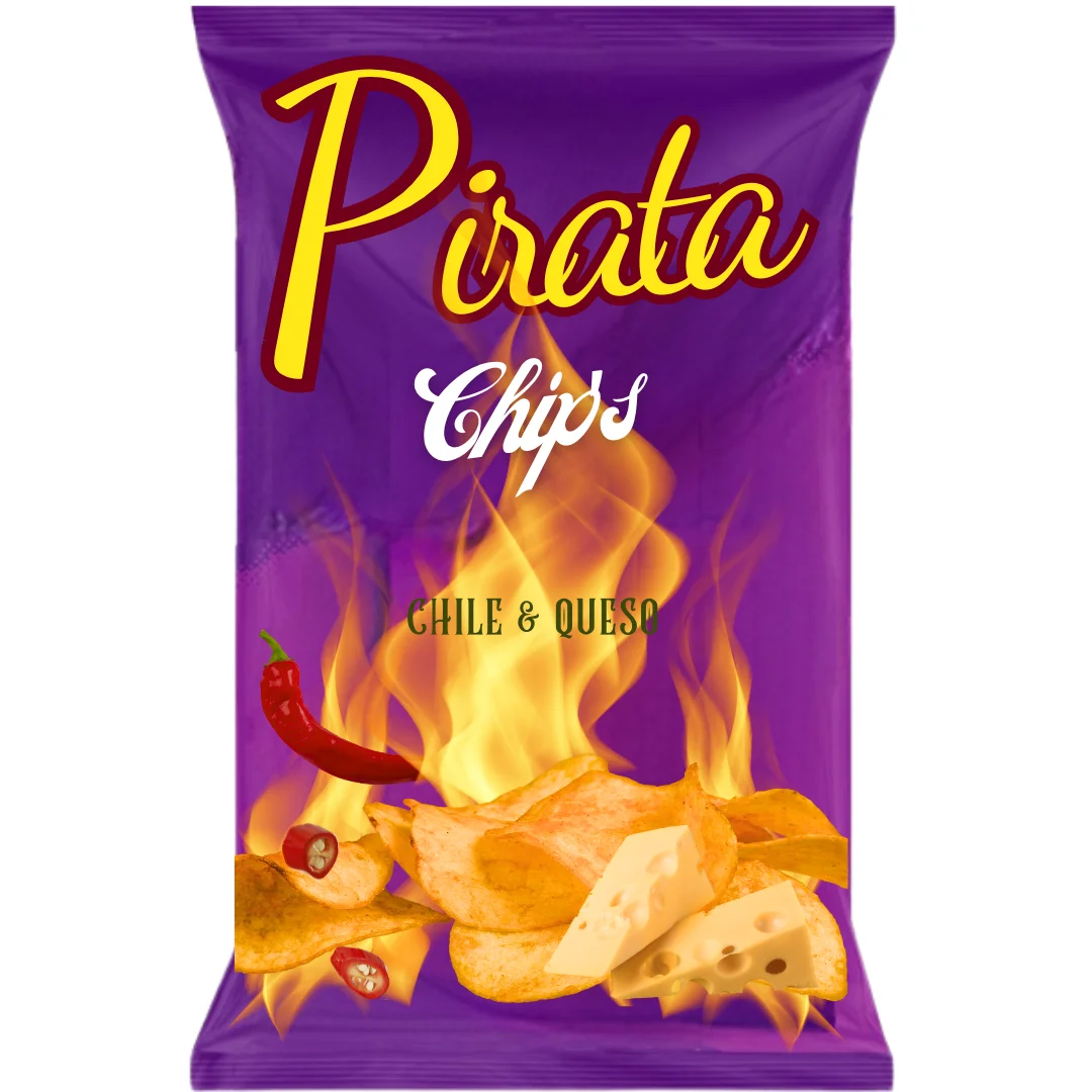 Pirate CHIPS- CHILE & cheese 50G or chili & lime 50G-creating unique experiences for your palate