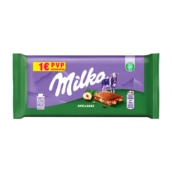 Milka Avellanas Tabletas de chocolate - 12 unidades de 45g