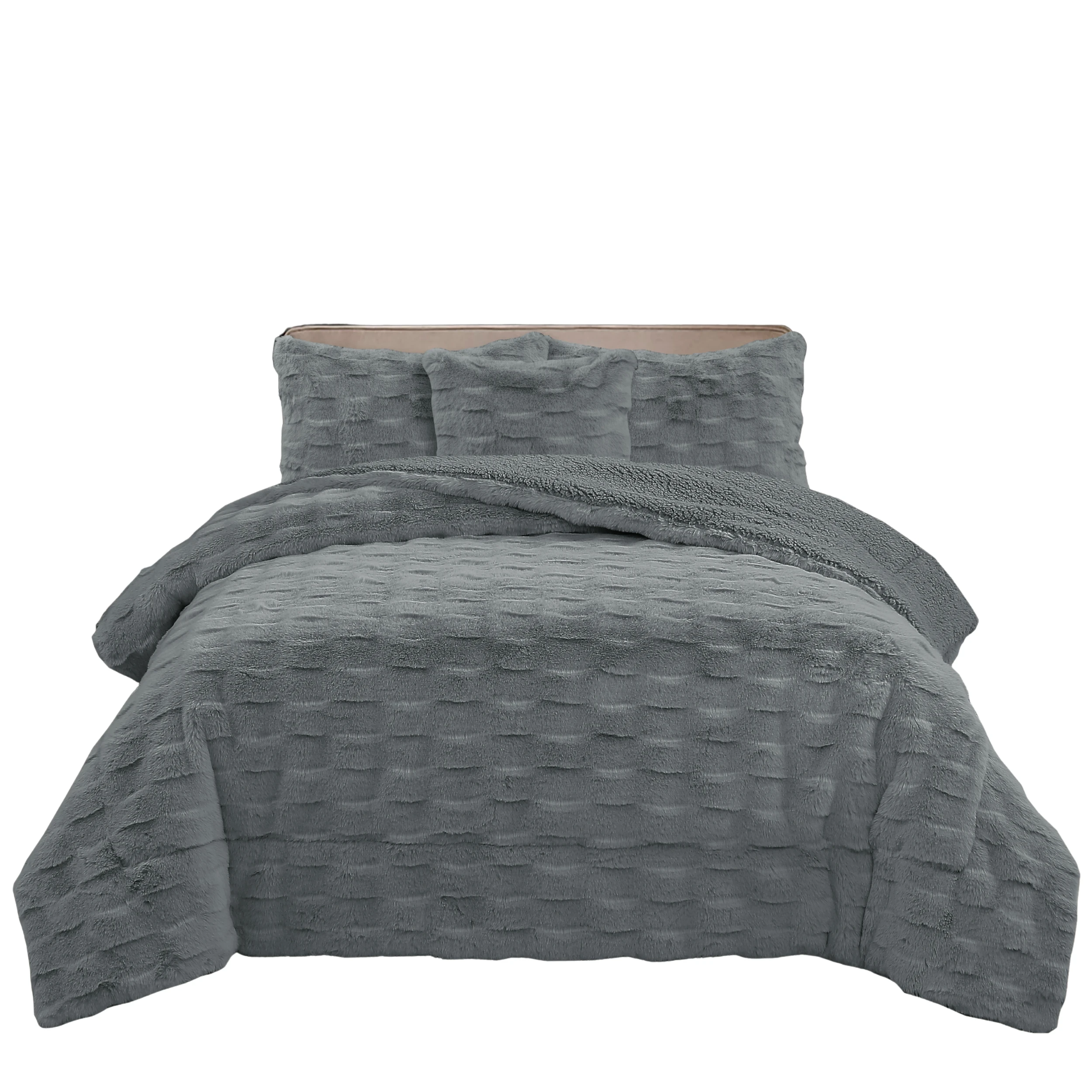 Novotextil Edredón de Invierno Sherpa Extra Grueso 560 g/m² Cama 90 a 180 – Efecto Borreguito Suave con 1 o 2 Fundas de Almohada 50x70
