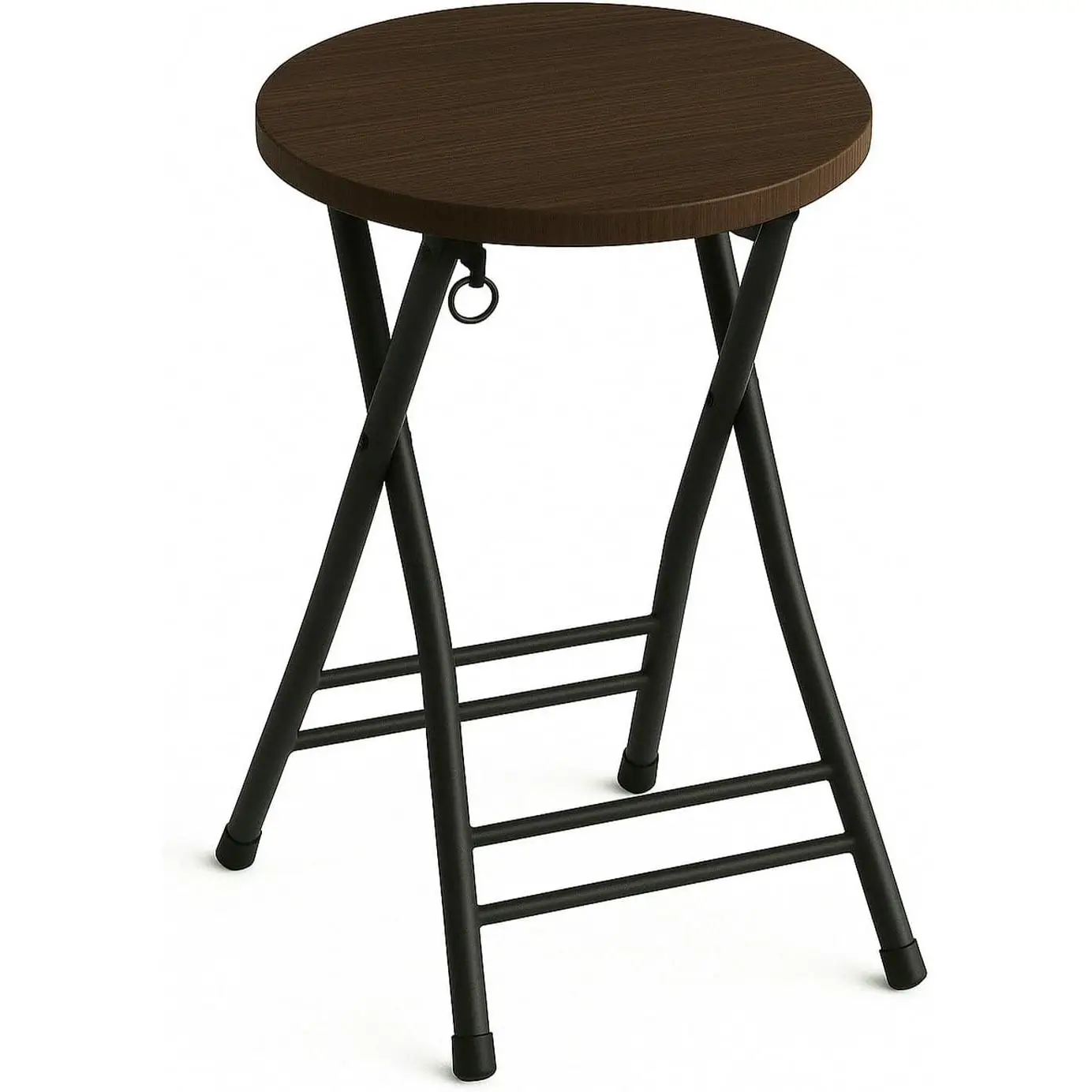 Taburete Plegable Metálico 30x45cm con Reposapiés y Anilla de Seguridad Ideal para cocinas, terrazas, Eventos y oficinas Thayba