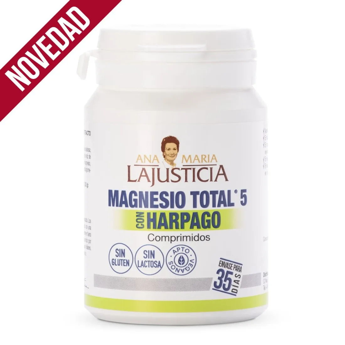 Ana Maria Lajusticia MAGNESIO TOTAL 5 con Harpagofito - Refuerzo de Magnesio para Articulaciones y Relajación Muscular - 70 Comprimidos