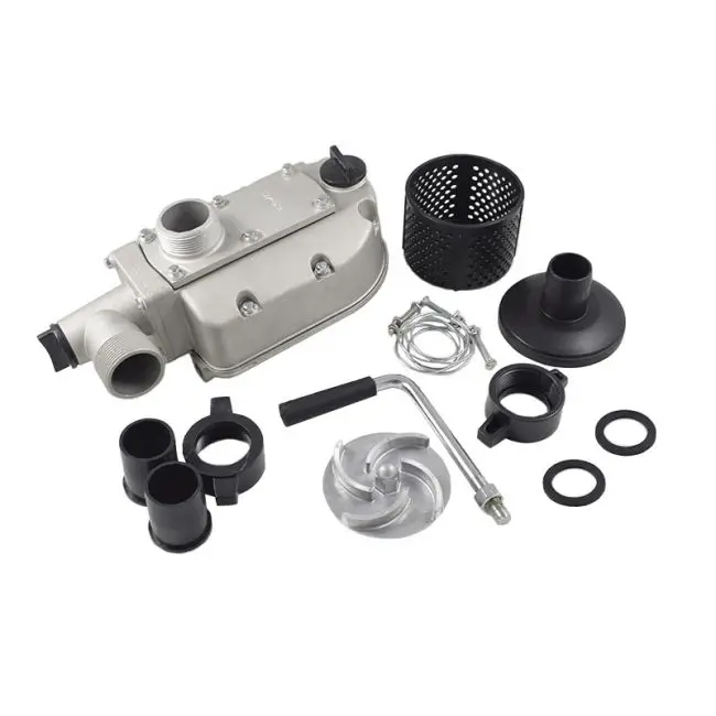 Powertec pro aluminum water pump Kit, 1,5 inch fits gasoline engine 152F 154F 2.5hp 3HP with 10MM diameter. Thread output shaft