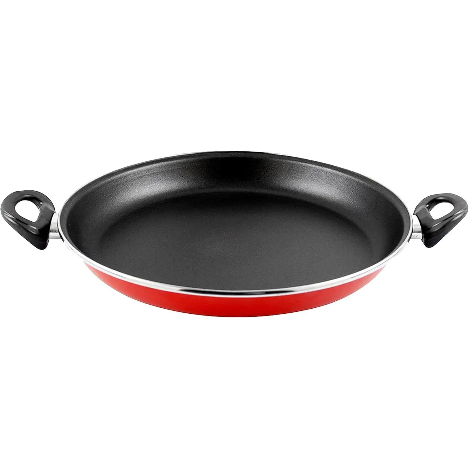 Magefesa PRAGA Paellera 30 cm – Acero Esmaltado Vitrificado, Apta para Inducción y Lavavajillas – Color Rojo Granate