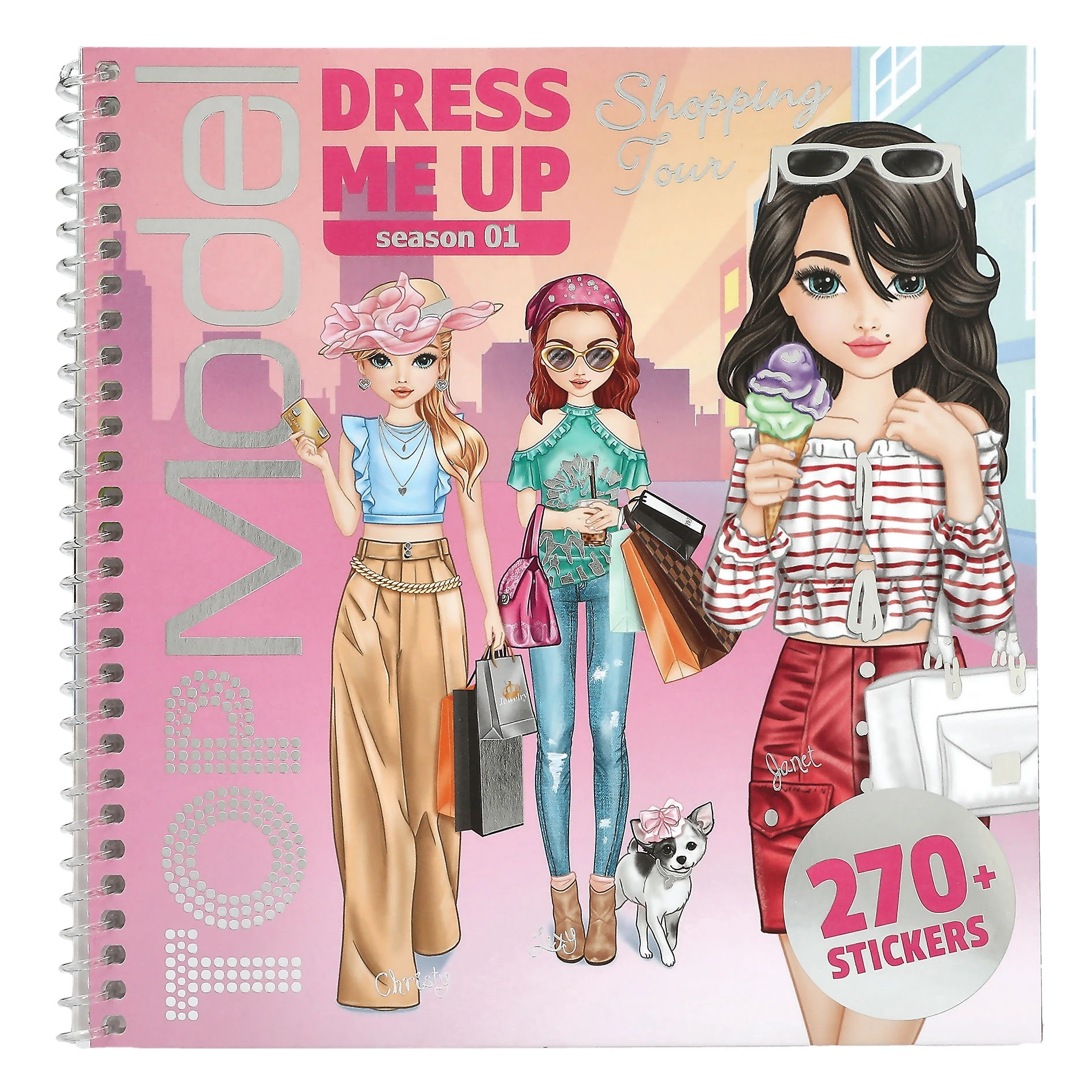 TOP MODEL - CUADERNO DE PEGATINAS DRESS ME UP SHOPPING TOUR, 0013832, TIENDA CON LICENCIA OFICIAL, ENVIO 24-48 HORAS PENÍNSULA, JUGUETES, PAPELERÍA