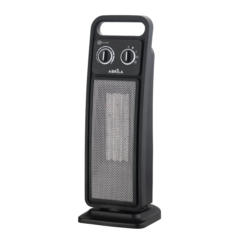 FABRILAMP Termoventilador Ceramico Vert.brasil 1400W/2000w Negro 2pot.oscilant.antivuel.termost. protección contra sobrecalentamiento, Interruptor Antivuelco y rejilla de protección. 50,7x19x18,3 Cm
