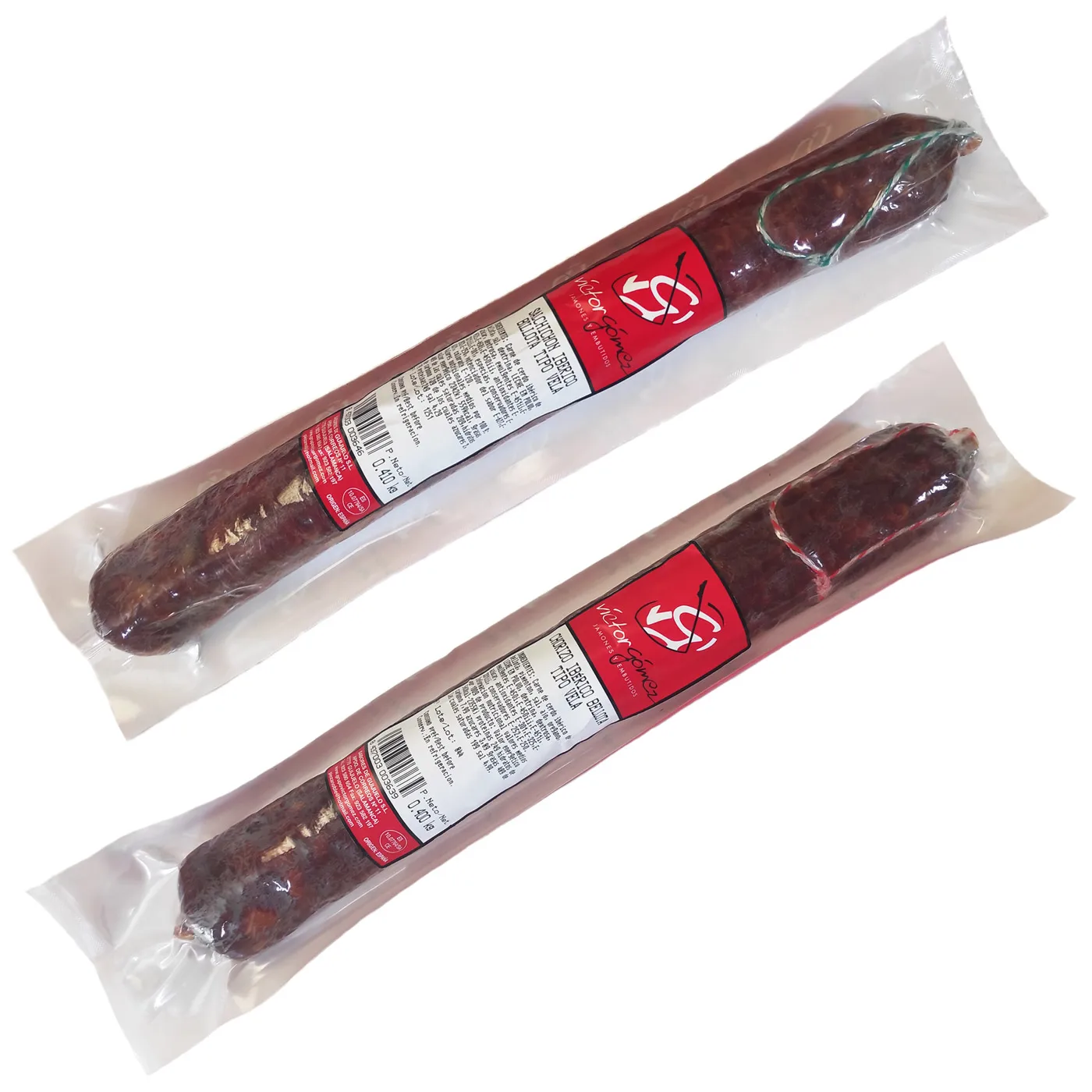 Víctor Gómez - Pack Chorizo y Salchichón Ibérico de Bellota (Vela - 2 x 400 g)