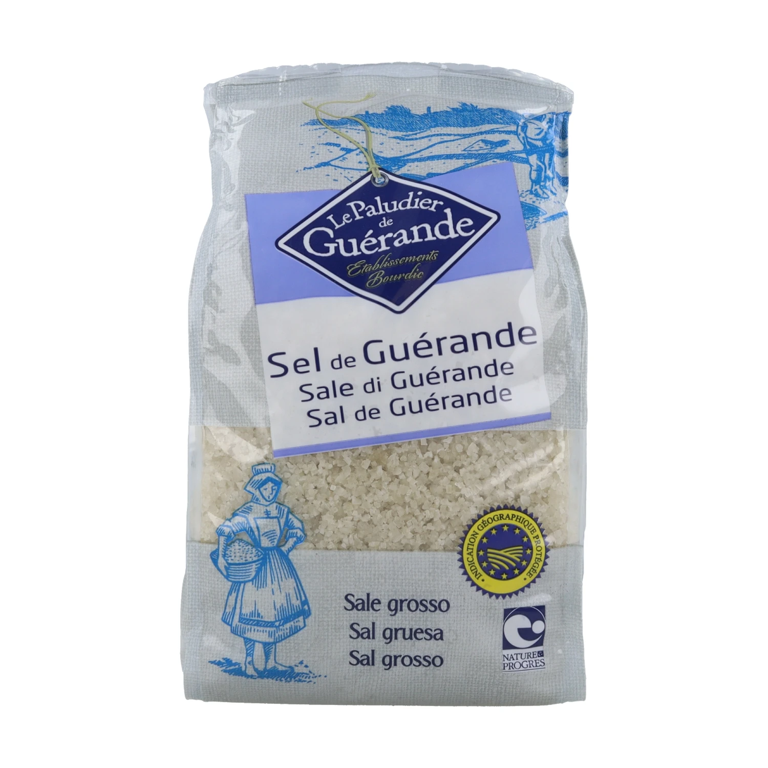 LE PALUDIER 1 kg gray coarse salt, sea salt Britain Marsh salt, for daily use, sun-dried, excellent dressing, for cooking or curing water, unrefined, high quality, chemical free