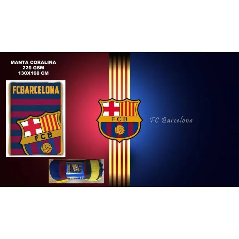 MANTA BARCELONA F.C. CORALINA DE SOFÁ 130X160