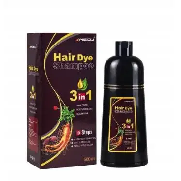 Instant Black Hair Shampoo Graues Haarfärbeshampoo 3-in-1 natürliches schwarzes Haarfärbeshampoo für Männer und Frauen (natürliches Schwarz) Schwarz