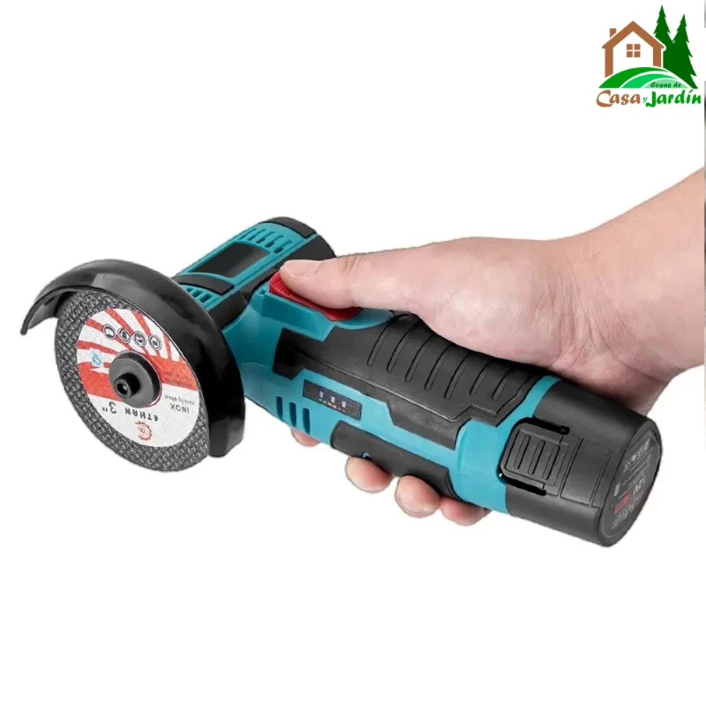 12V line Hd Dual rechargeable battery Mini angle grinder for polishing, sanding and cutting. Versatility and power in your hands.