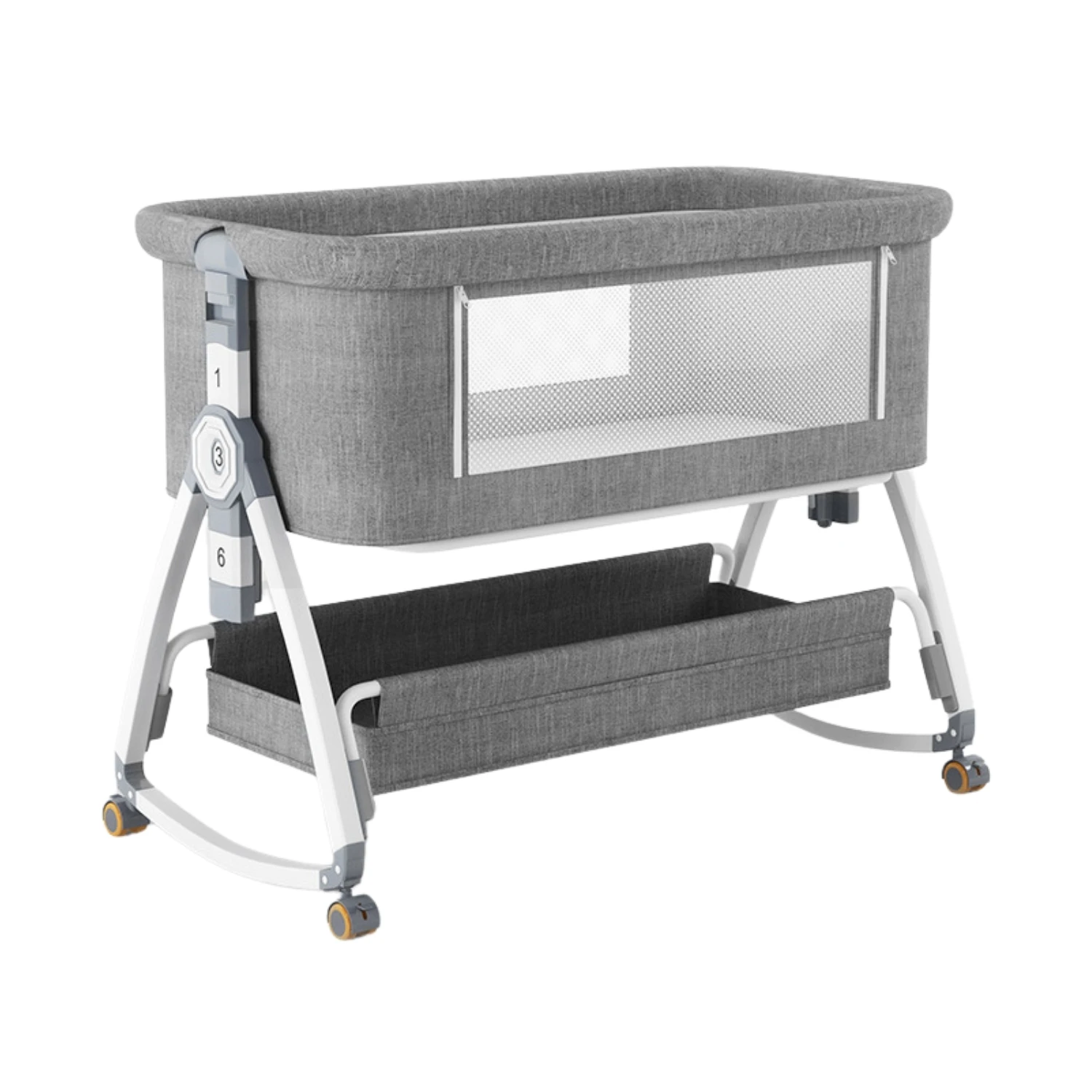 LUTODY - Cuna para bebés, Cuna colecho bebé, 3 en 1 convertible, Hasta 13 kg con mecedora, Altura ajustable, Inclinación, 4 ruedas con bloqueo de segu