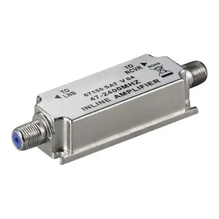 Goobay Amplificador de Línea FI 20db Satélite y MATV - Mejora la Señal de TV