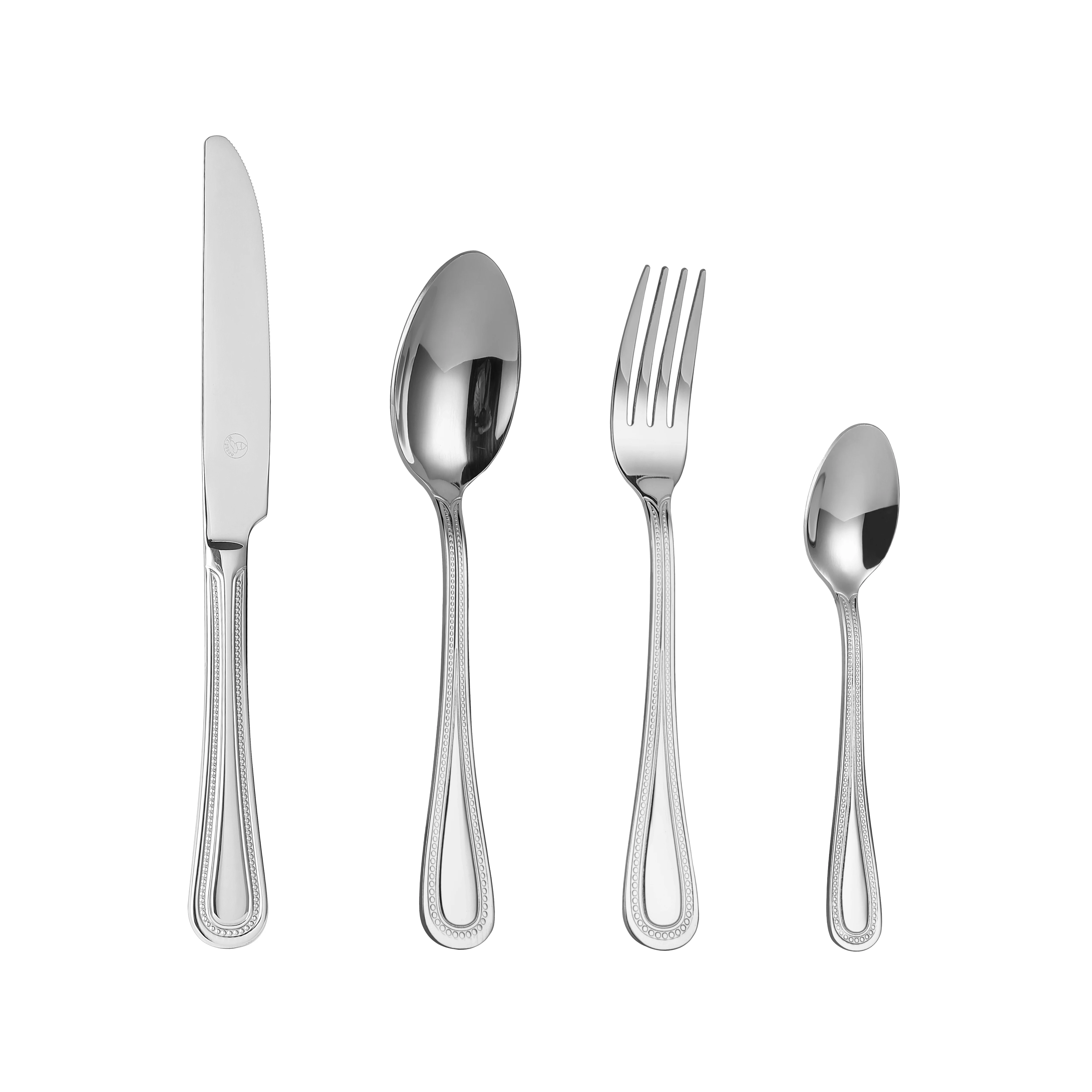 Mr.Spoon Serie Bola Juego de 24 o 48 piezas cubiertos,Acero Inoxidable 18/0,Económico y funcional,Incluye cuchillo de carne o mesa,tenedor,cuchara,cucharilla,Mango monobloque,Apto para