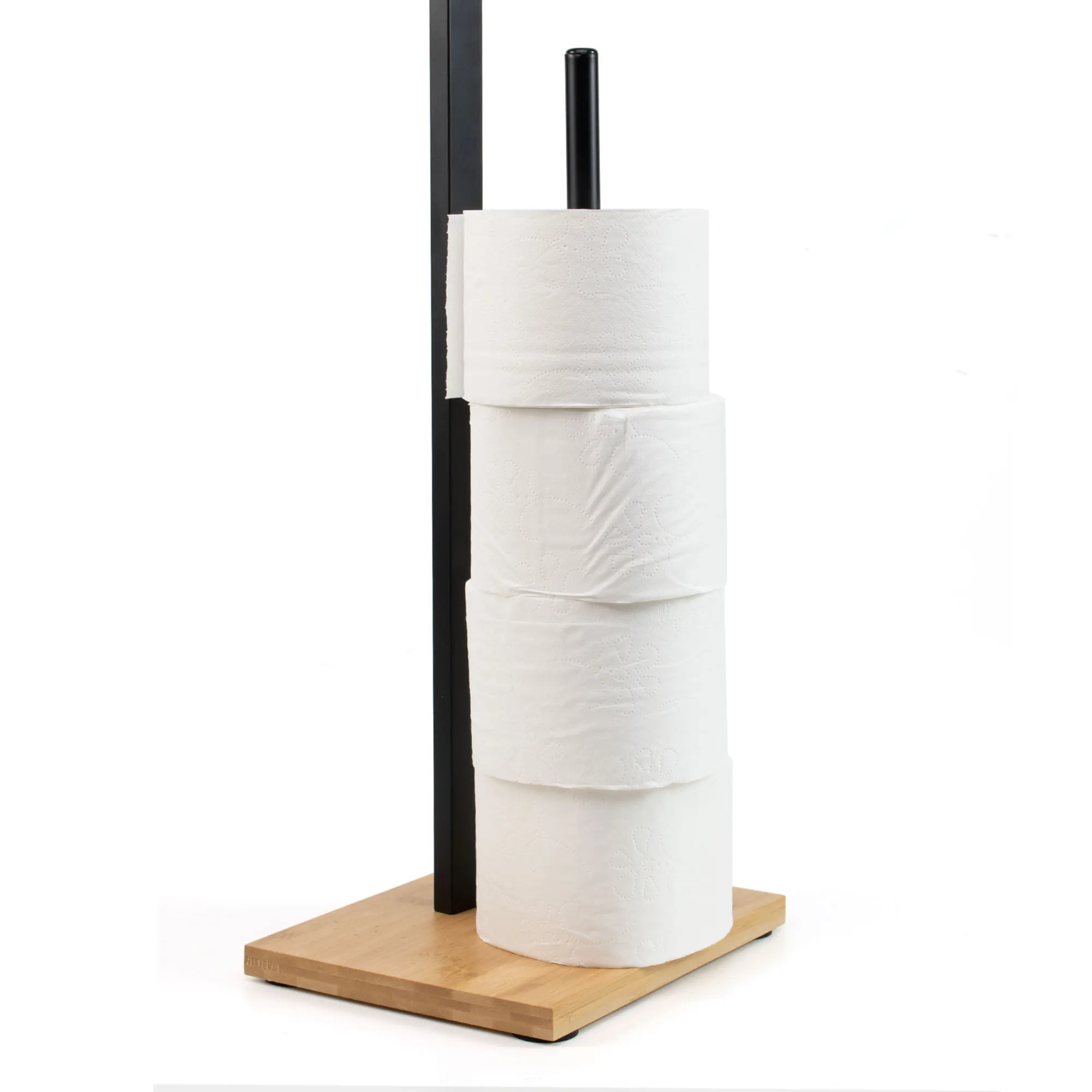 The Secret Home Stainless Steel Toilet Paper Holder - Floorstanding, space-saving design for small bathrooms, water-resistant, with a stable base to prevent slipping, easy to clean. Ideal bathroom decor. #4