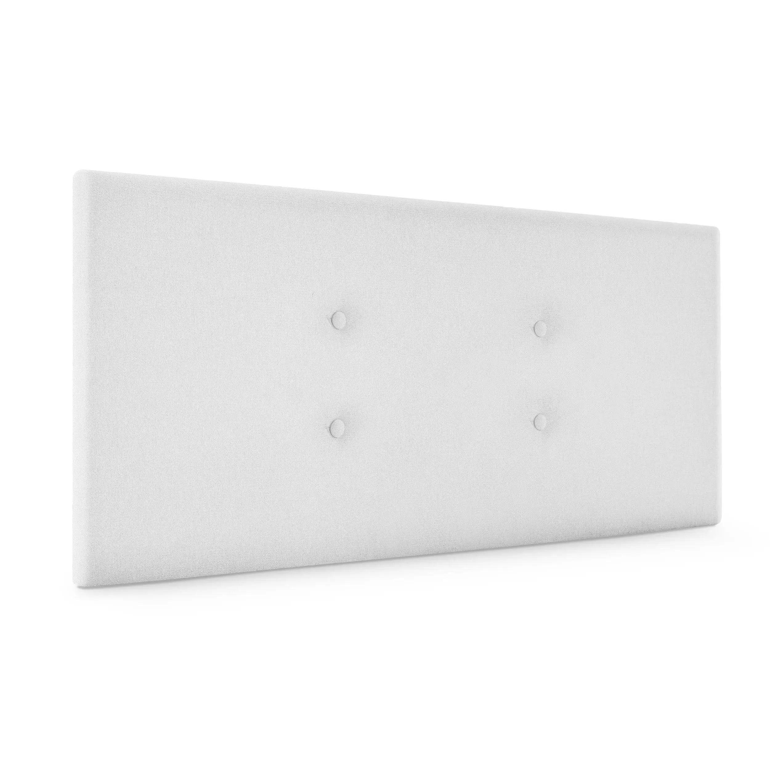 DHOME Cabecero de Polipiel o Tela Acualine con 2 Hileras de Botones Colores Cabezal Tapizado Cama Lujo (Blanco Tela)