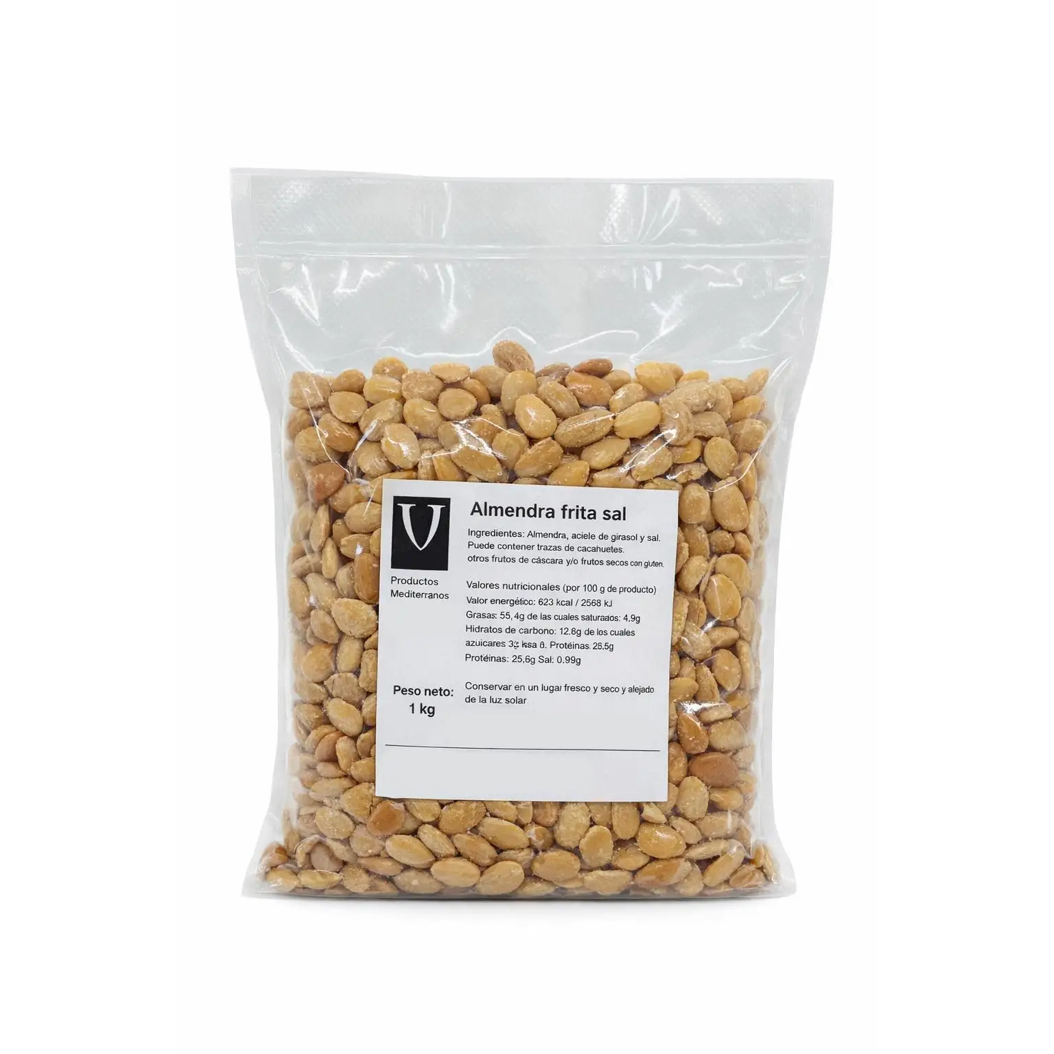 Almendra Frita con Sal Villaolivo 1 kg – Gourmet  Crujiente y Sabrosa  Snack Clásico de Alta Calidad