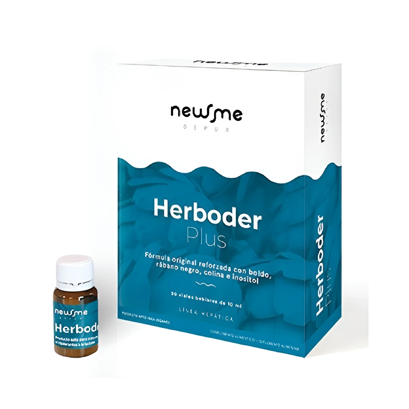 Herbora. Herboder plus 20 viales bebibles de 10ml. Línea hepática. Formula original reforzada con Boldo, Rábano  Negro, Colina e Inositol