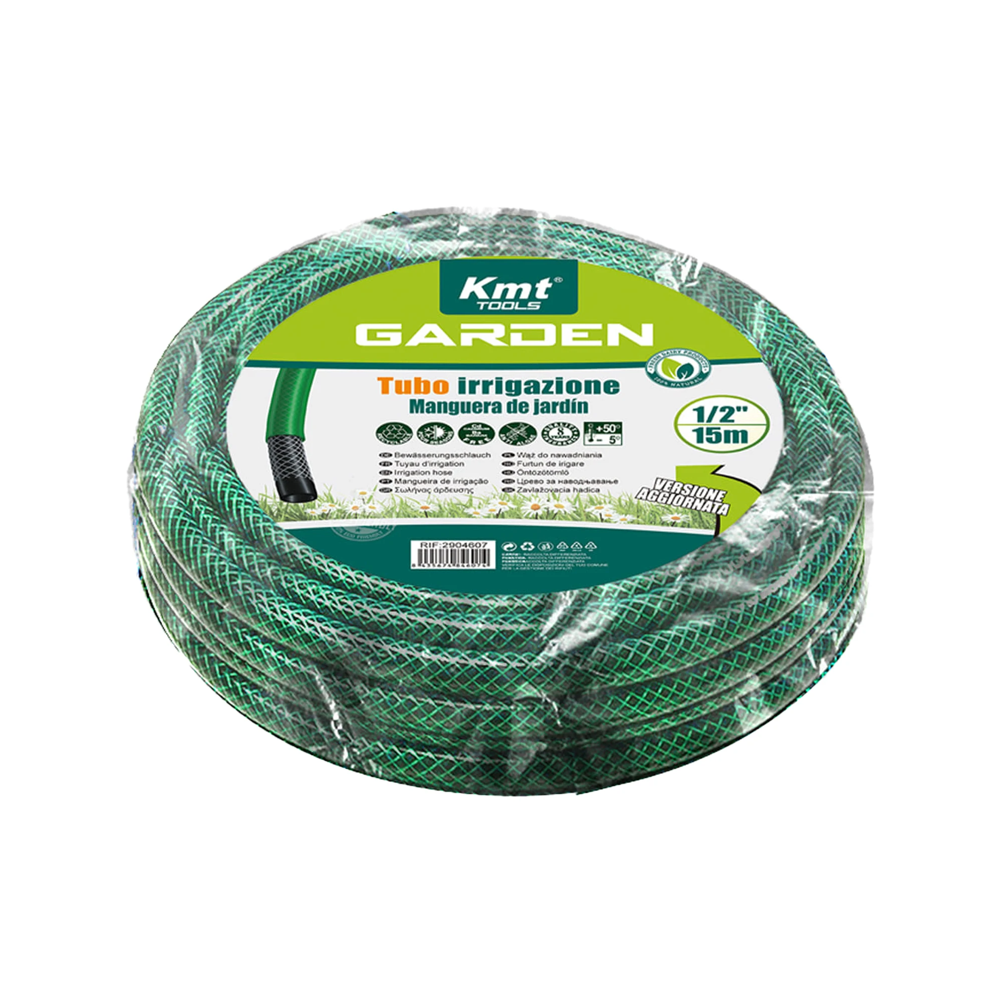 UD - Manguera de Jardín 1/2” 15m | Antialgas, Resistente UV, Alta Presión, PVC Reforzado