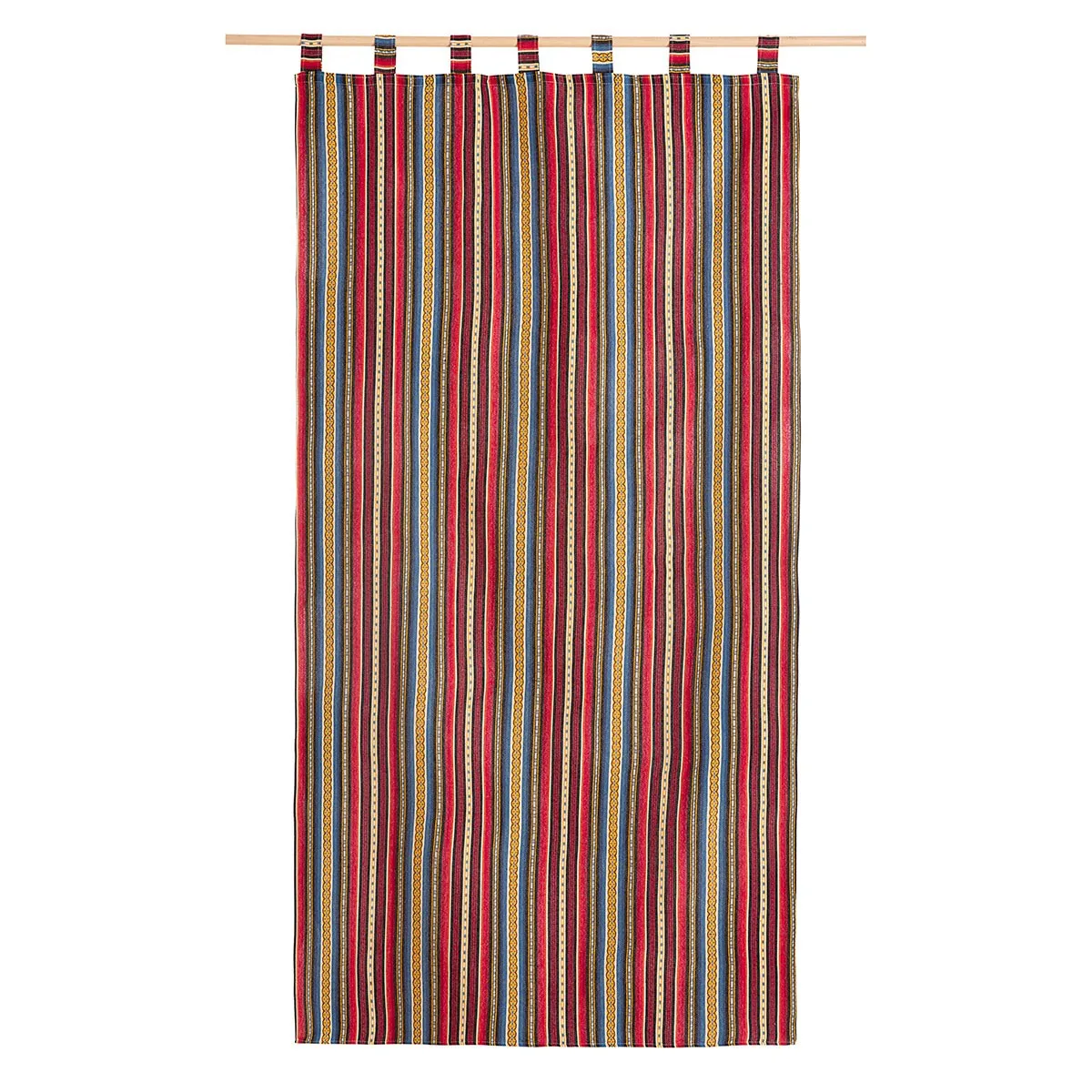 Cortina alpujarreña con trabillas RAYAS Nº40 de 140x260 cm, Cortina de puerta exterior, de Lanovenanube