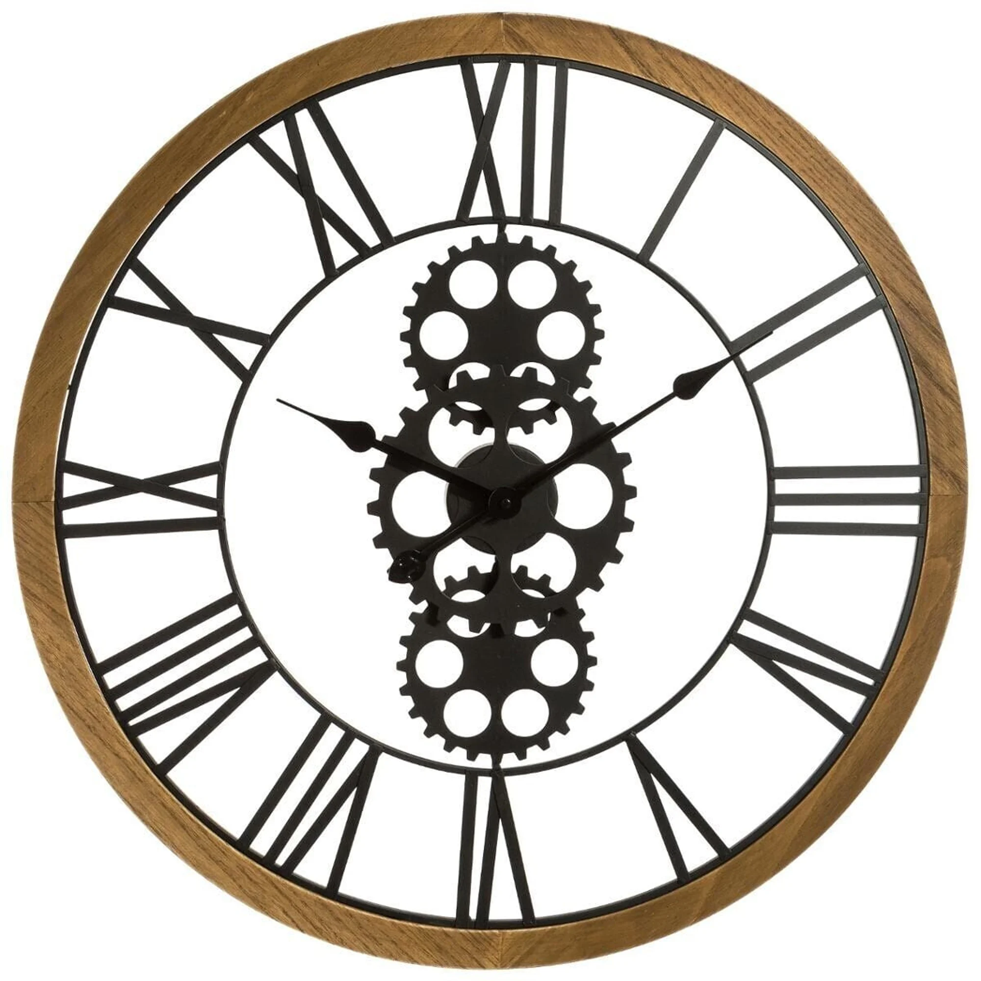 Reloj Mecánico Retro Atmosphera en Metal y Madera Ø70cm