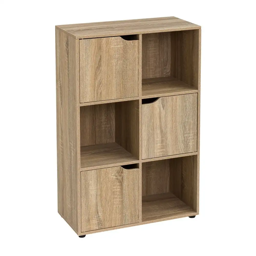 Lola Home Estantería de puerta de madera marrón de 90x29x60 cm