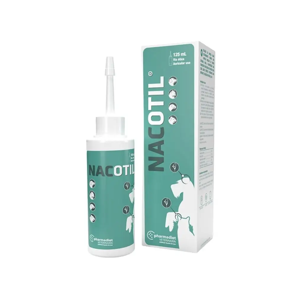 PHARMADIET Nacotil (125 ml) - Solución para la Higiene del Oído de Perros, Gatos, Conejos, Roedores y Hurones