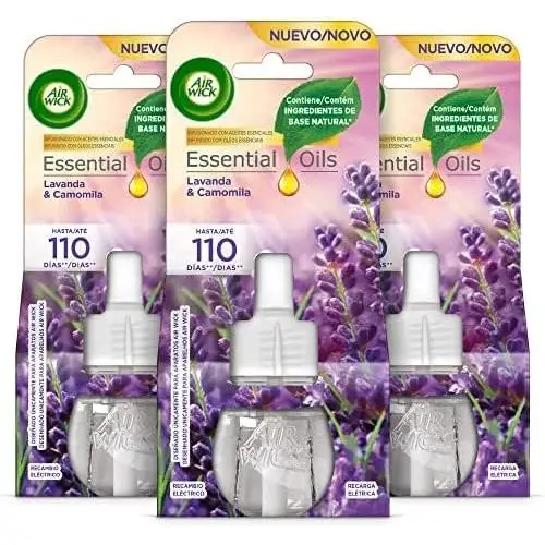 Air Wick Eléctrico - Pack de 3 Recambios de Ambientador para casa con aroma a Lavanda